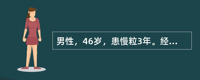 男性，46岁，患慢粒3年。经检查无贫血，WBC345×109/L，骨髓原始细胞占13％，Ph染色体阳性。患者处于慢粒的阶段属于（　　）。