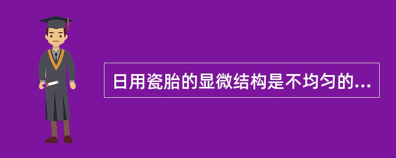 日用瓷胎的显微结构是不均匀的分相系统。