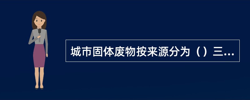 城市固体废物按来源分为（）三类。