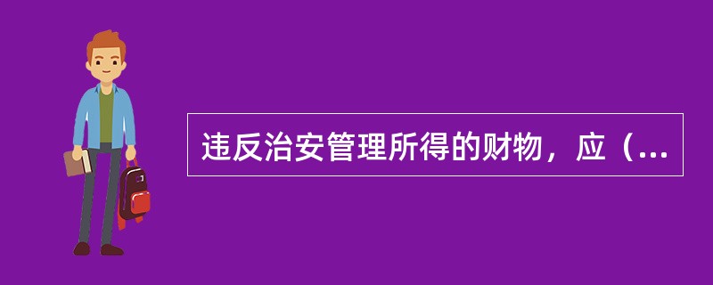 违反治安管理所得的财物，应（）退还被侵害人。