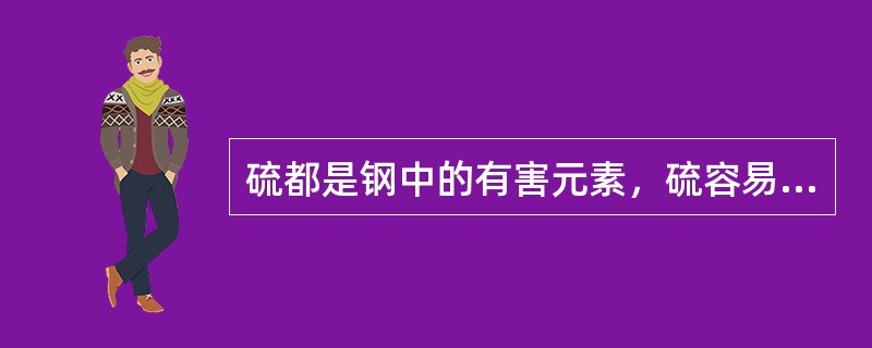 硫都是钢中的有害元素，硫容易使钢产生（）现象。