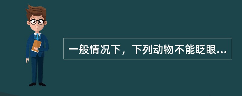 一般情况下，下列动物不能眨眼的是：（）