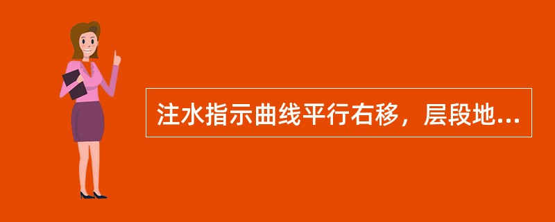 注水指示曲线平行右移，层段地层压力（），吸水指数（）