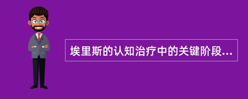 埃里斯的认知治疗中的关键阶段是（）。