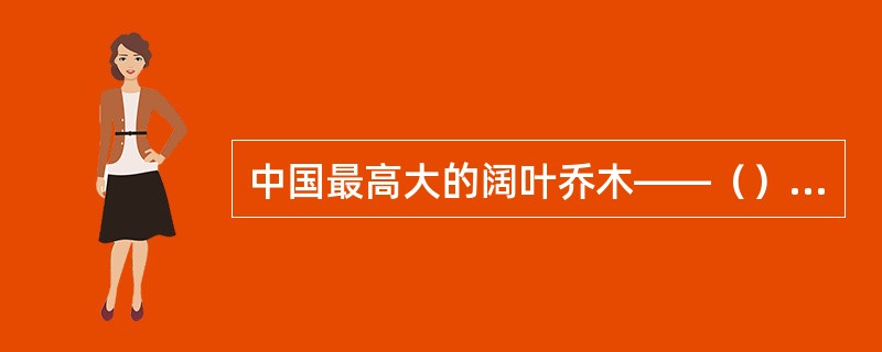中国最高大的阔叶乔木——（）和擎天树。