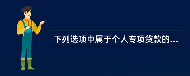 下列选项中属于个人专项贷款的有()。