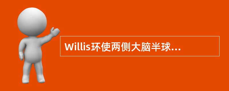 Willis环使两侧大脑半球及一侧大脑半球的前后部分有充分的侧支循环，该环的构成