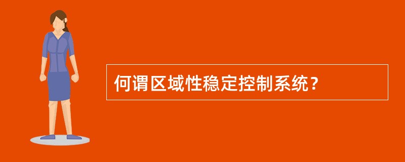 何谓区域性稳定控制系统？