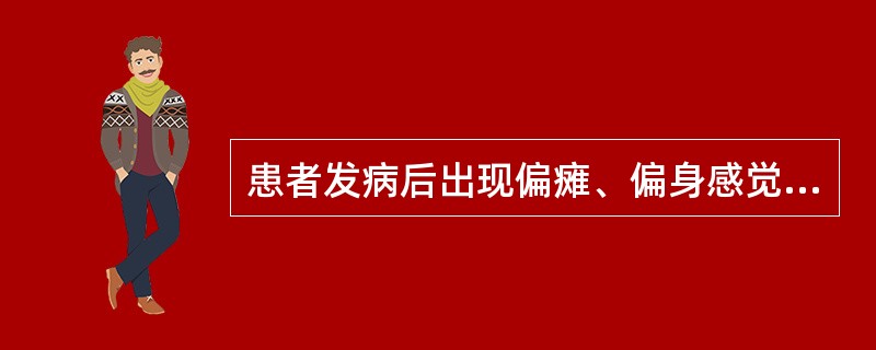 患者发病后出现偏瘫、偏身感觉障碍及偏盲，最可能为下述哪条血管闭塞（）