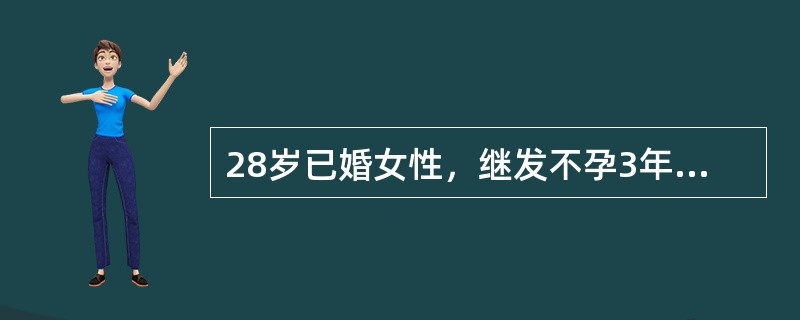 28岁已婚女性，继发不孕3年，因月经2个月1次，雄激素升高和B型超声为多囊卵巢，