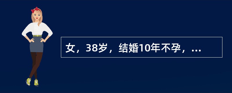 女，38岁，结婚10年不孕，月经一直不规则，临床考虑为"无排卵型功血"。根据月经