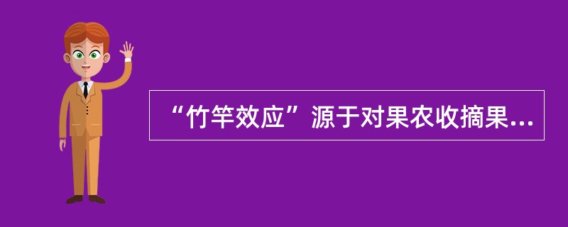 “竹竿效应”源于对果农收摘果实的观察,果农常用竹竿收取有刺大树上的果实,只有竹竿