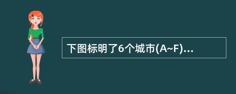 下图标明了6个城市(A~F)之间的公路(每条公路旁标注了其长度公里数)。为将部分