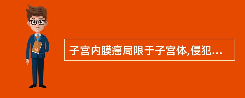 子宫内膜癌局限于子宫体,侵犯肌层深度为1£¯3,FIGO 2009分期为