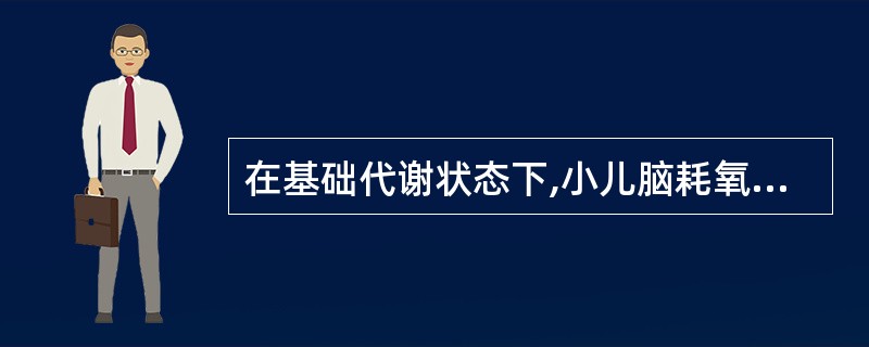 在基础代谢状态下,小儿脑耗氧量占总耗氧量的