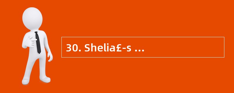 30. Shelia£­s advice to Alice is that___