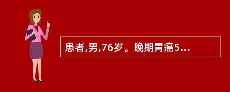 患者,男,76岁。晚期胃癌5个月。症见:胃脘隐痛,喜温喜按,泛吐清水,形寒肢冷便