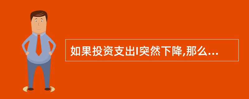 如果投资支出I突然下降,那么凯恩斯模型预期()。