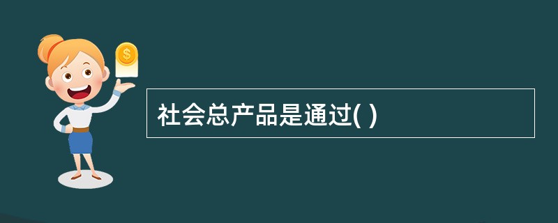 社会总产品是通过( )