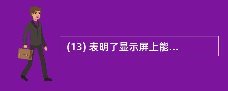  (13) 表明了显示屏上能够显示出的像素数目。 (13)