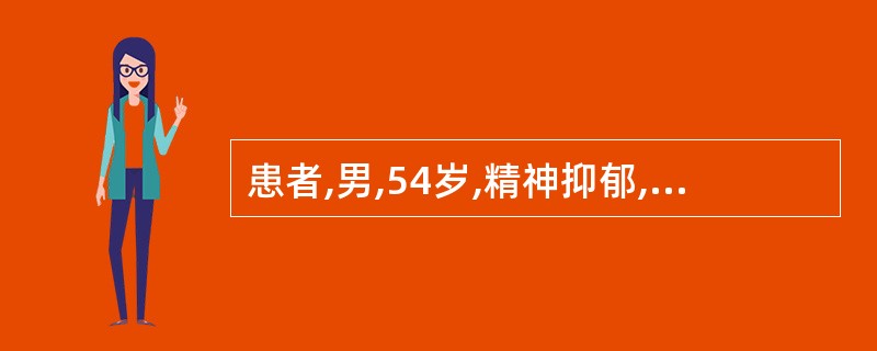 患者,男,54岁,精神抑郁,表情淡漠,神志痴呆,语无伦次,不思饮食,舌苔腻,脉弦