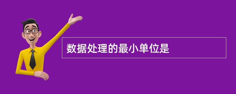 数据处理的最小单位是
