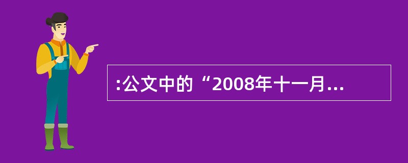 :公文中的“2008年十一月一日”的正确表述应该是()。