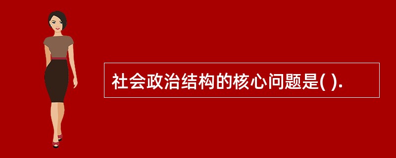 社会政治结构的核心问题是( ).