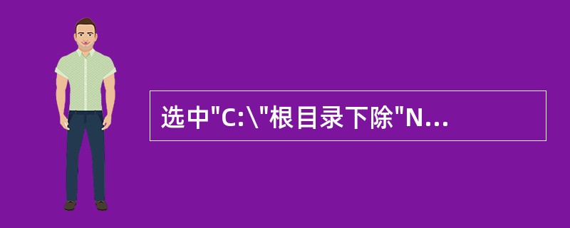 选中"C:\"根目录下除"NOTEPAD.EXE"文件以外的所有文件和文件夹。