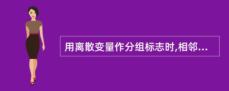 用离散变量作分组标志时,相邻两组的组限通常应()。