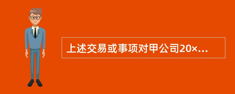 上述交易或事项对甲公司20×8年度营业利润的影响是( )。