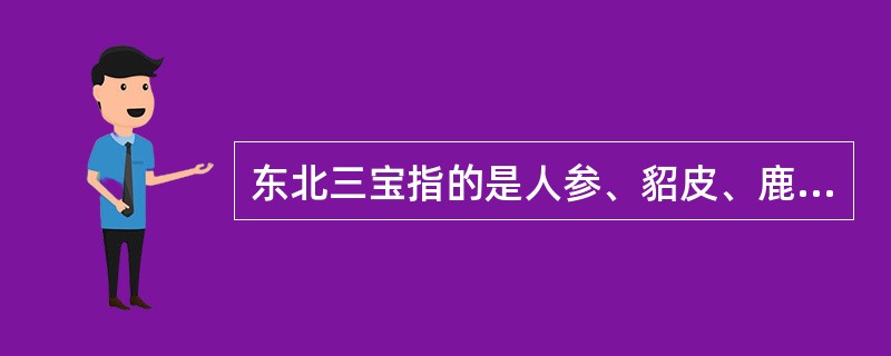 东北三宝指的是人参、貂皮、鹿茸角。( )