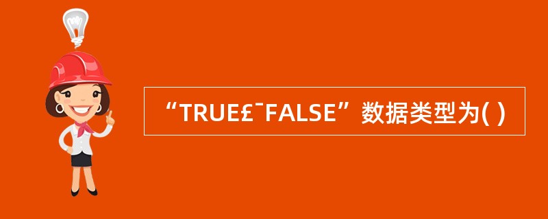 “TRUE£¯FALSE”数据类型为( )