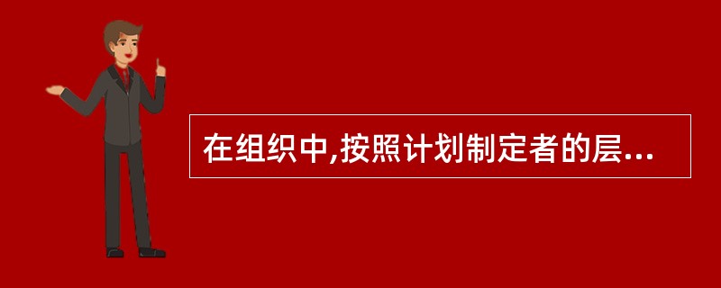 在组织中,按照计划制定者的层次和对工作的影响范围、程度划分,计划分为( )计划。