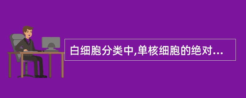 白细胞分类中,单核细胞的绝对值为 ( )