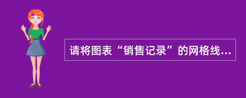 请将图表“销售记录”的网格线设置为虚线。