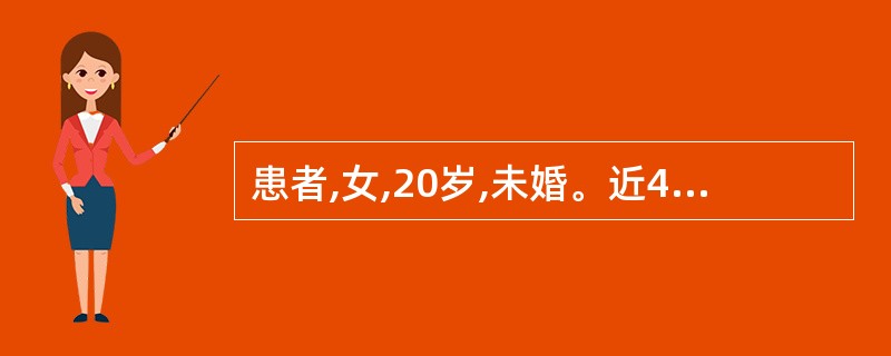 患者,女,20岁,未婚。近4个月月经提前8~l0天,量多、色淡、质稀,神疲肢倦,