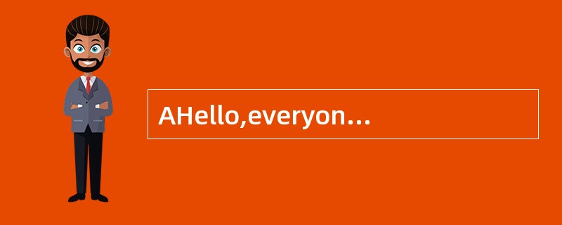 AHello,everyone! It's that time of year