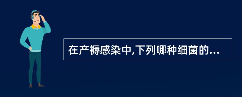 在产褥感染中,下列哪种细菌的感染最易发生感染性休克( )