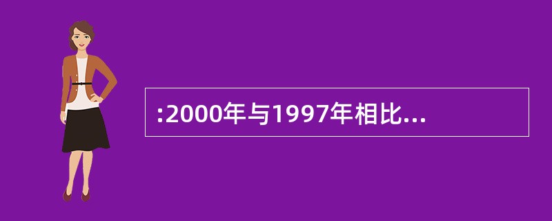 :2000年与1997年相比高新技术产业生产值总额增加最多的是: ( )。