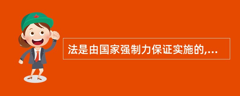 法是由国家强制力保证实施的,具有国家强制力.( )