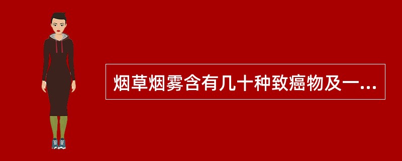 烟草烟雾含有几十种致癌物及一氧化碳等有害物质,会损害的健康。( )