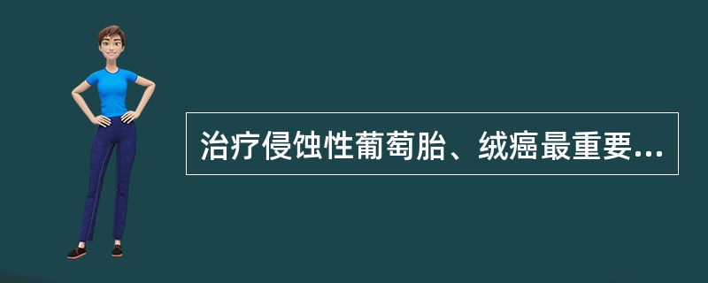 治疗侵蚀性葡萄胎、绒癌最重要手段是