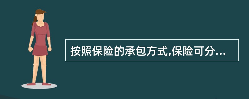 按照保险的承包方式,保险可分为( )。 A人身保险 B.财产保险C.投资型保险