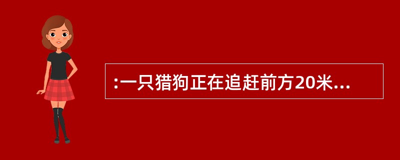 :一只猎狗正在追赶前方20米处的兔子,已知狗一跳前进3米,兔子一跳前进2.1米,