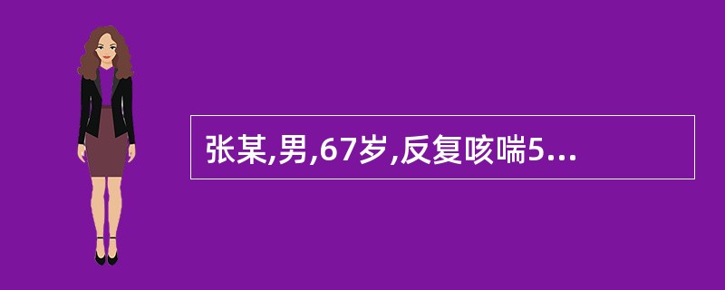 张某,男,67岁,反复咳喘5—6年,今年入冬以来病情加重,咳嗽喘逆,夜间不得卧,
