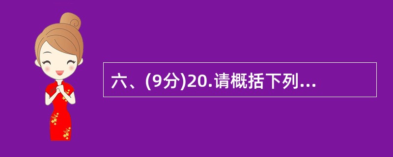 六、(9分)20.请概括下列一段文字的主要内容。(不超过25个字)(4分)用激光