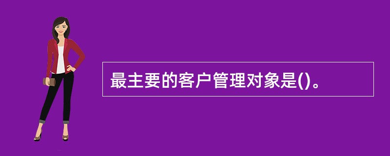 最主要的客户管理对象是()。