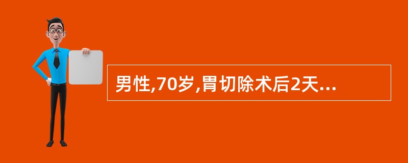 男性,70岁,胃切除术后2天,若此时输液量过大,点滴速度过快,易发生