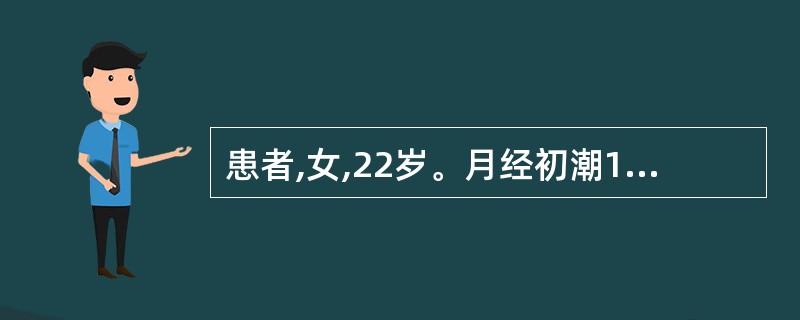 患者,女,22岁。月经初潮16岁,痛经6年,每于第1天出现小腹泠痛j喜温喜按,经